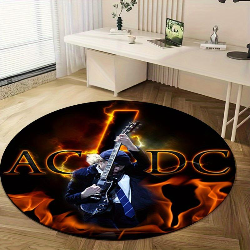 1 шт. AC/DC Логотип Музыкальной Группы Домашний Офис Уличный Круглый Ковер Подарок Декоративный Коврик MatRC2704