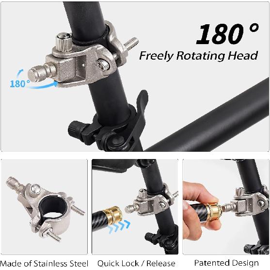 Dog Bike Leash with Built-in Buffer Spring, 180° Rotating or Fixed | Quick Attach Mechanism | Thickened Steel Wire Rope | 550-lbs Pull Strength,