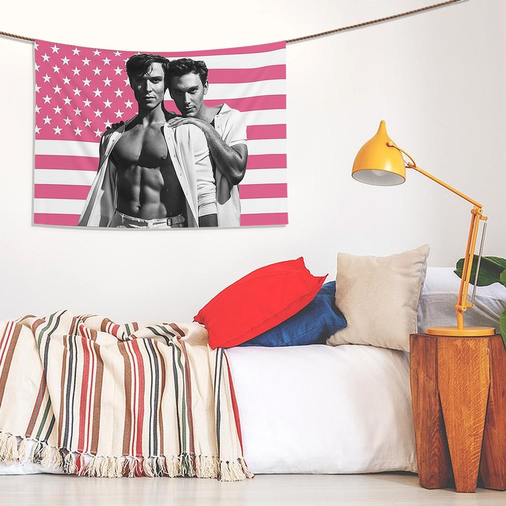 Pinks American Flag Tapestry Gift For Woman For Man Loves Wall Art Tapestry Poster Gifts Gift