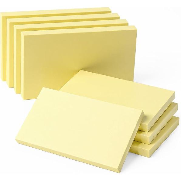 8 Pads Large Sticky Notes Yellow 3 x 5 in,800 Sheets Self-Stick Notes Pads, Super Adhesive Recyclable Sticky Pads for Office, School Supplies, Home,