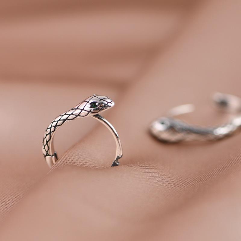 925 Sterling Silver Snake Ring Earrings For Women Luxury Designer Fine Jewelry Accessories