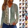 Women's Fashion Casual Zip Up Hooded Print Long Sleeve Sweatshirts Coat