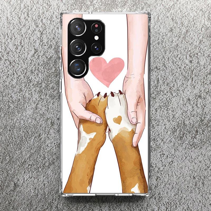 Dog FootPrint Soft Case for Samsung Galaxy S25 S24 S23 S22 Ultra S21 Plus S20 FE Phone Shell S10 + Pattern Cover Paw Cute Print