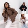2024 Autumn/Winter Women's Solid Color Wool Coat with Pocket and Button Row