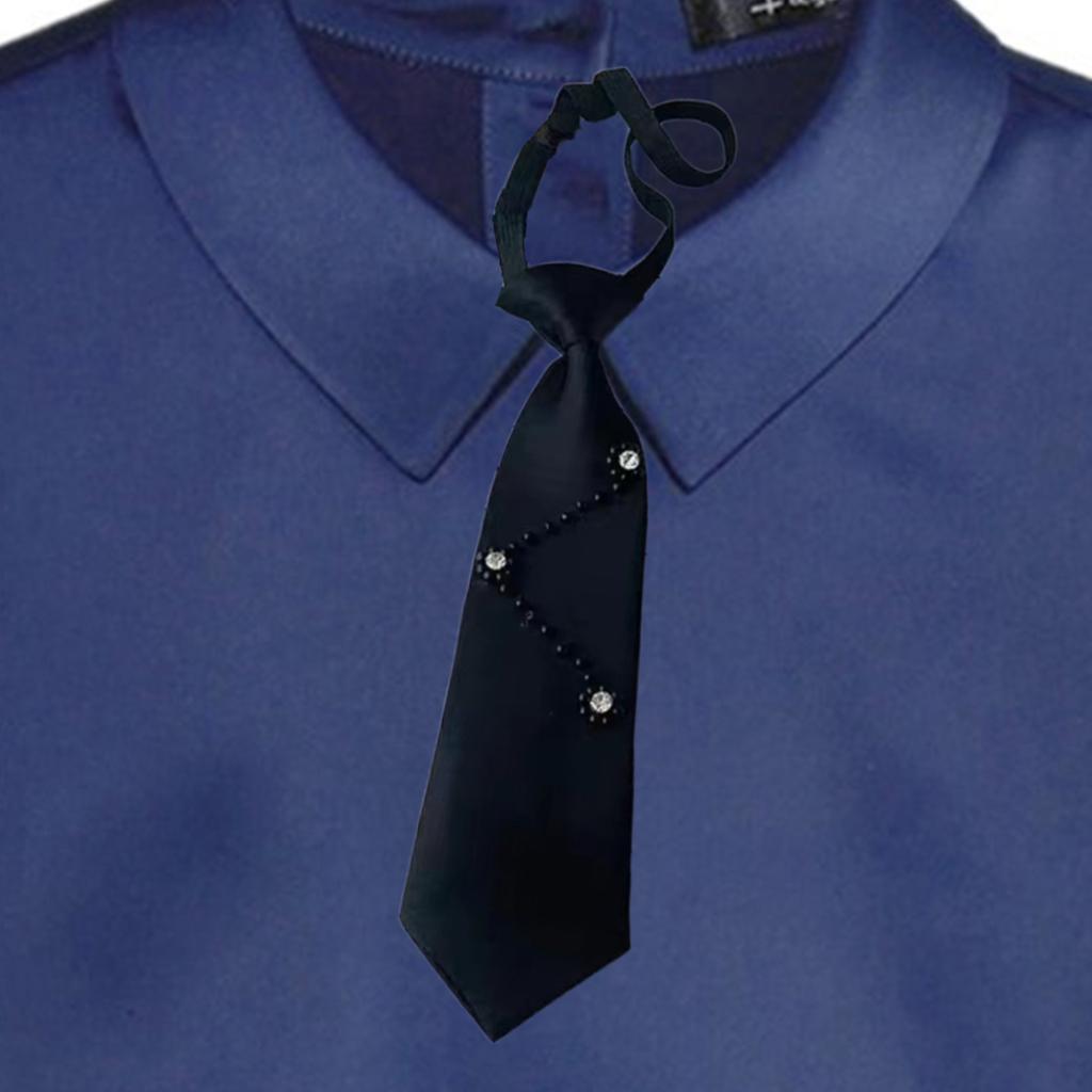 Uniform Black Ties For Janpanese JK Uniform Cosplay Accessory Neckwear Jk Seifuku Cute Anime Necktie with Pearls