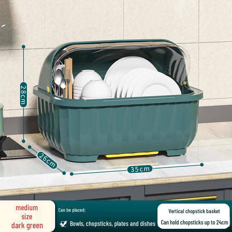 Кухонная подставка для посуды с крышкой для мисок, тарелок, столовых приборов и палочек для еды
