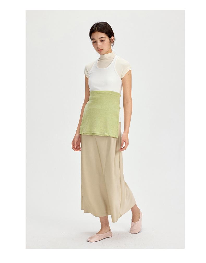 Love & Nancy 2025 Весенняя утягивающая футболка с короткими рукавами и высоким воротником