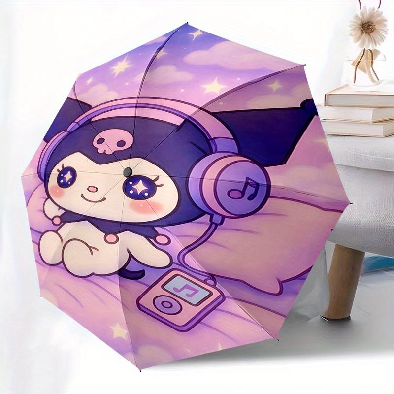 Cute Character Automatic Opening and Closing Parasol Compact Travel umbrella with 8 Ribs for Women and Men Ideal Birthday/Christmas Gift, Ou