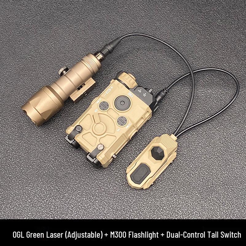 Adjustable Tactical Green Laser & Illuminator PEQ15 DBAL with Tail Switch