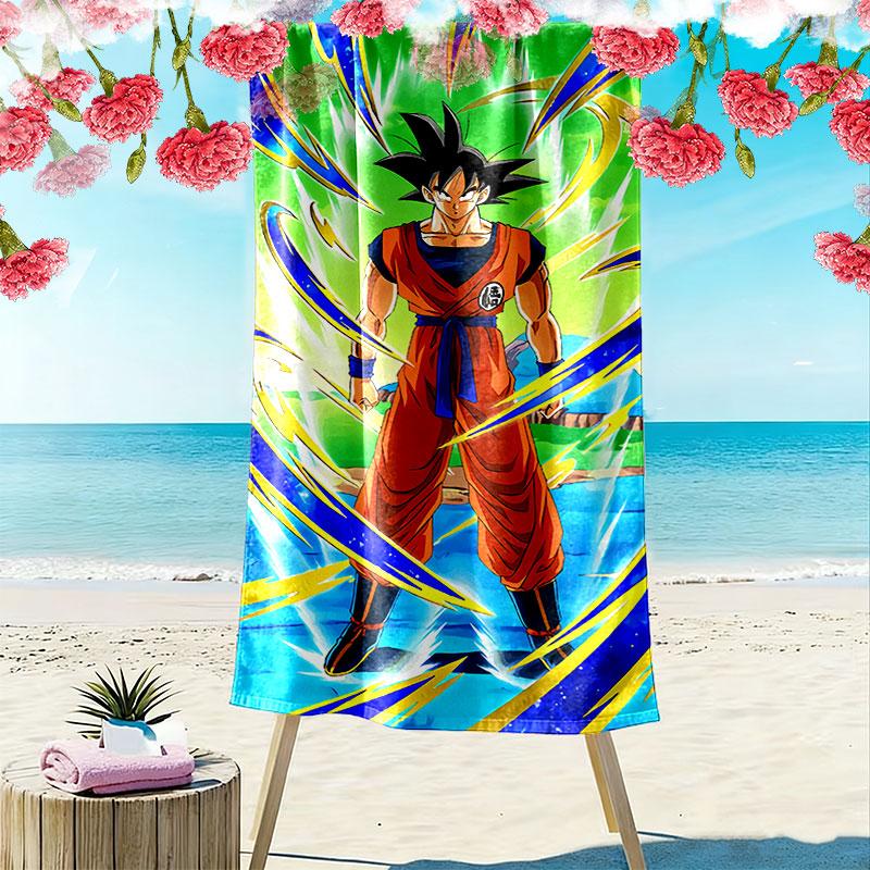 Dragon Ball Print Beach Towel, Large Soft Quick Dry Towel for Beach Camping Swimming