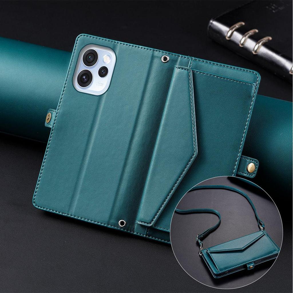 Чехол-книжка для OPPO Reno15 Pro 5G, Reno15 F 5G, стиль конверт, кошелек из ПУ-кожи, чехол для телефона с ремешком через плечо