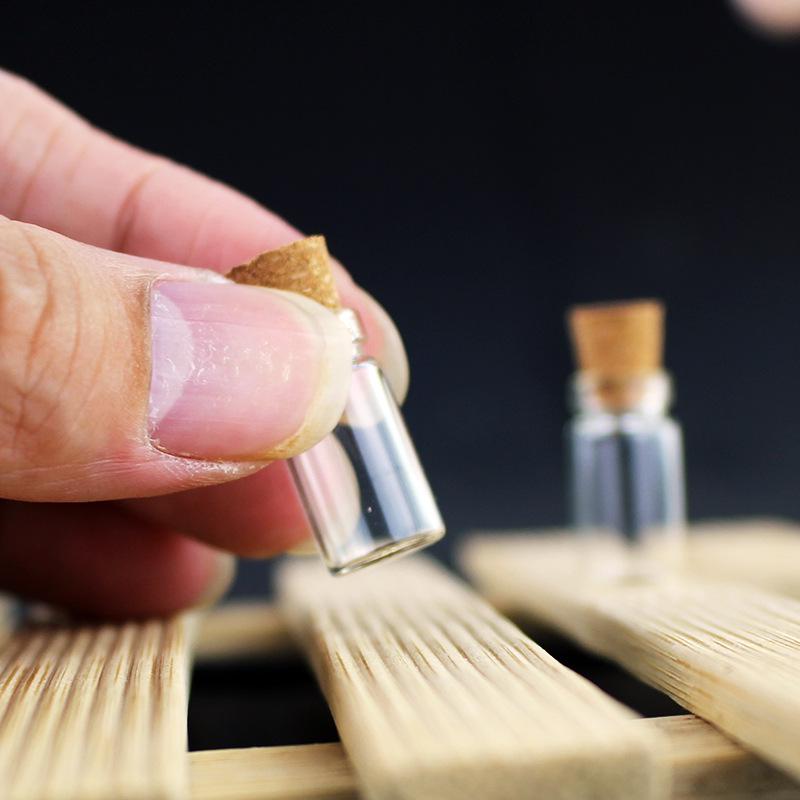 Adorable Mini Glass Wish Bottles with Cork Lids and Plastic Stoppers for DIY Projects