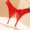Women's Lace Bow Open Crotch Thong - Sexy, Super Thin, Romantic Flirtation