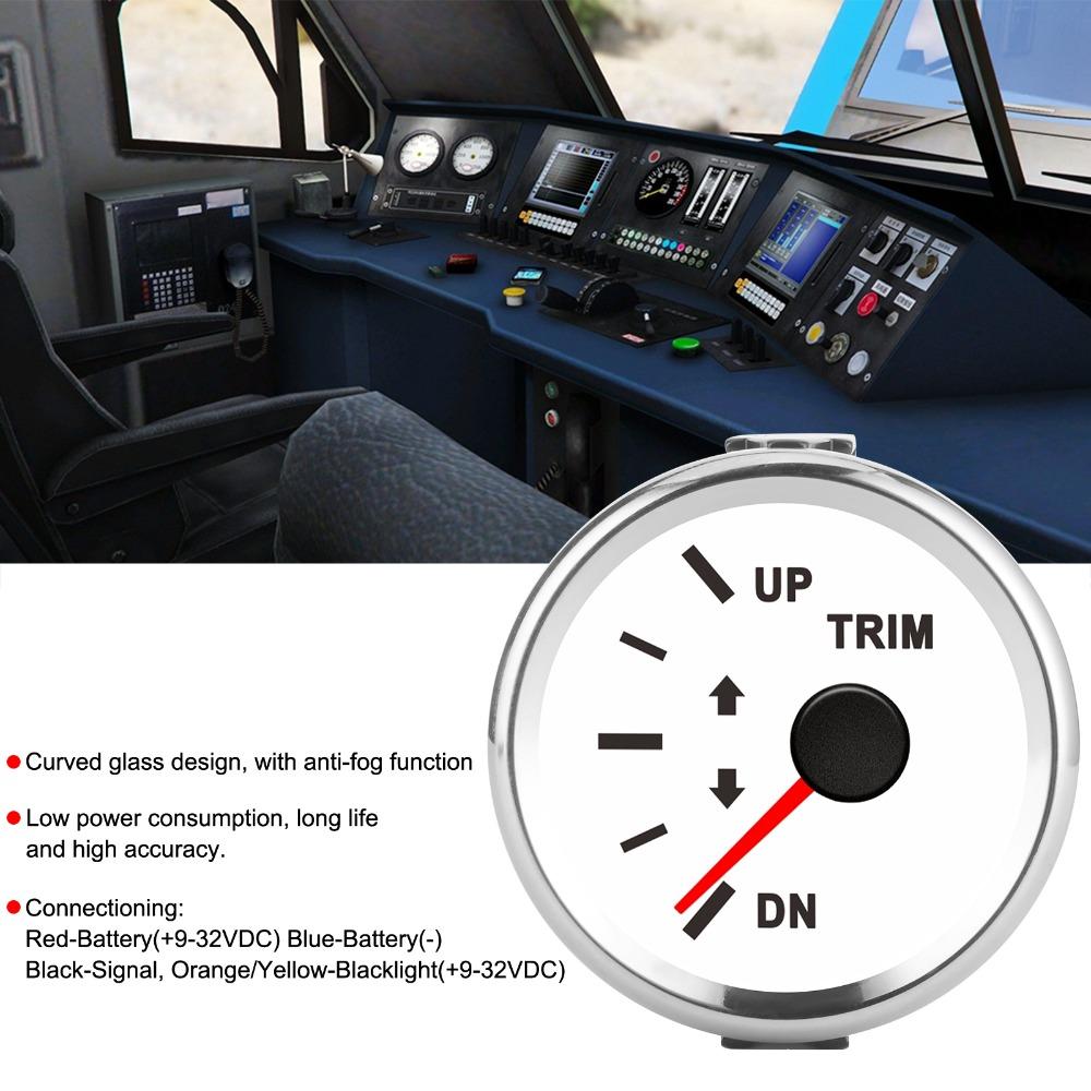 IP67 Waterproof Trim Balance Gauge 52mm Diameter Yacht Gauge Meter Ship Trim Indicator Marine Use