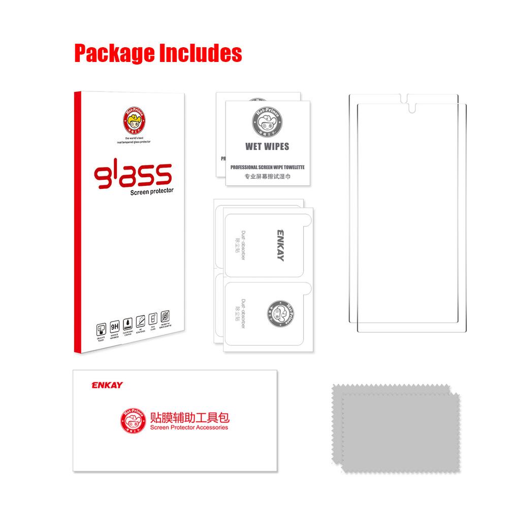 Для Samsung Galaxy S25 Ultra 2 шт. Защитная пленка для экрана ENKAY HAT PRINCE Разблокировка по отпечатку пальца 0,18 мм Высокое содержание алюминия-кремния