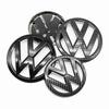 For Volkswagen Chrome Silver/Glossy Black Front Radiator Grille & Rear Trunk Lid Emblems for VW Golf 7 (2014 - 2017) - Auto Badge Accessories