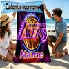Custom Name Personalized basketball team Print Beach Towel, for Trip Camping Beach Party Home Decor, Birthday Gift for Family & Friends