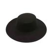 2D Flat Women's Retro British Style Felt Hat Wide Brim Flat Top Bowler Cap Elegant European Design for Casual Streetwear & Sophisticated Outfits