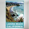 Vintage Laguna Beach California Metal Tin Sign Retro Coastal Beach Scene Wall Plaque for Home Office Bar Decor