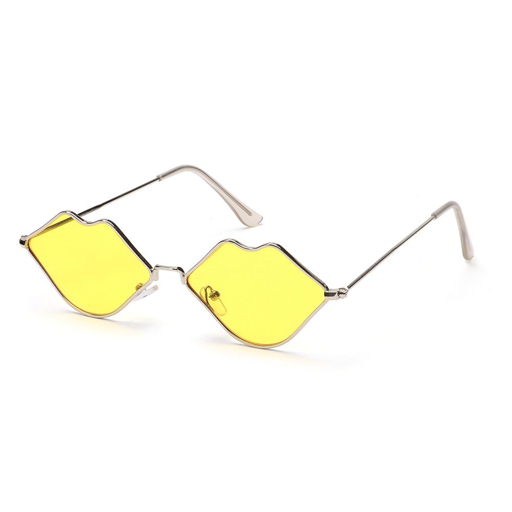 Sexy Hot Metal Women's Sunglasses Lips Shape Sunglasses Small Frame Sunglasses