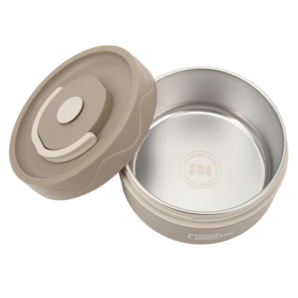 Термопот 420 мл 304 нержавеющая сталь двухслойный портативный круглый форма термос обед