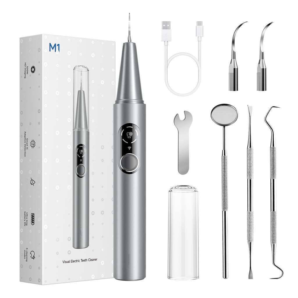 Visible Ultrasonic Dental Scaler Tartar Remover 5 modes with LED Light Household Teeth Cleaning Tools Dental Cleaner Oral Care