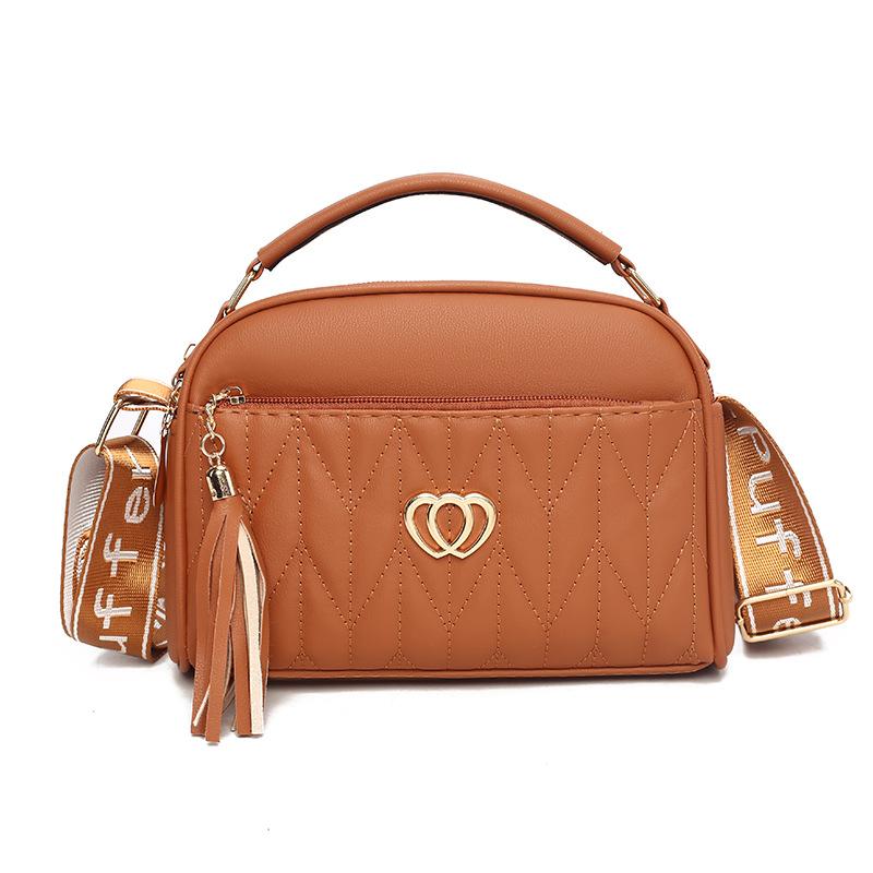 Autumn and winter new women's bags fashionable multi-layer shoulder bags women's messenger fringed double love versatile commuter handbags