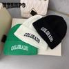 Белая шерстяная шапка для женщин, универсальная вязаная шапка с буквами для студентов на осень и зиму, теплая и холодная шапка для мужчин