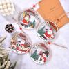 1/10pcs Double-Sided Christmas Ornaments Home Decor Blank DIY Pedants Santa Claus Snowman Xmas Tree Hanging Party Supply