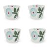 J-kitchens Set of 4 Premium Dahlia Teacups, Hasami Ware, Made In Japan