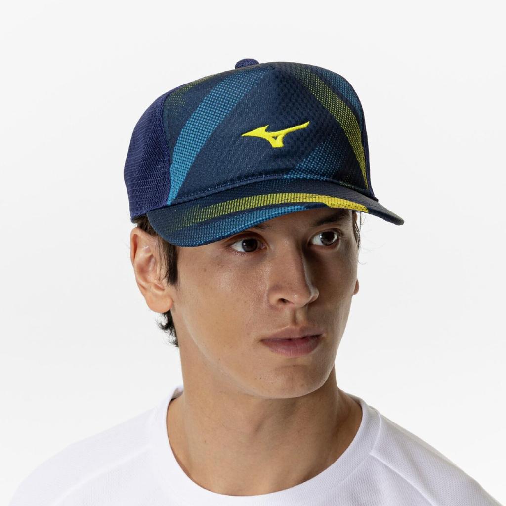 Mizuno Унисекс спортивная кепка для тенниса - Высокодышащая, быстросохнущая атлетическая кепка - Цвет темно-синий - Один размер