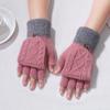 Autumn Student Gloves Cashmere Half Finger Flip Top Couples Knit Jacquard Warm Gloves
