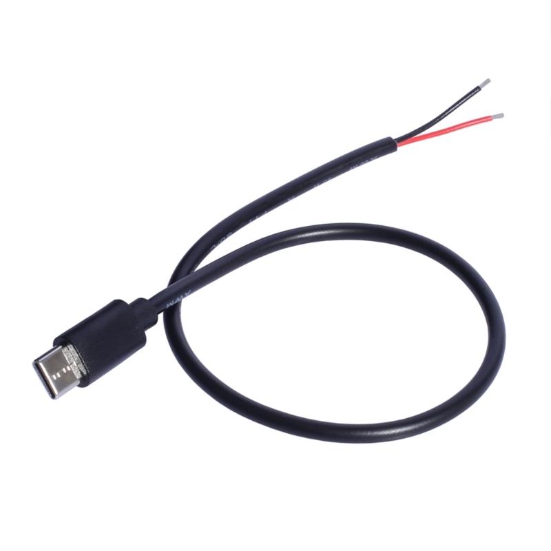 Кабель USB Type C на 2-контактный оголенный провод 30 см для зарядки мобильных устройств, планшетов, наушников и динамиков