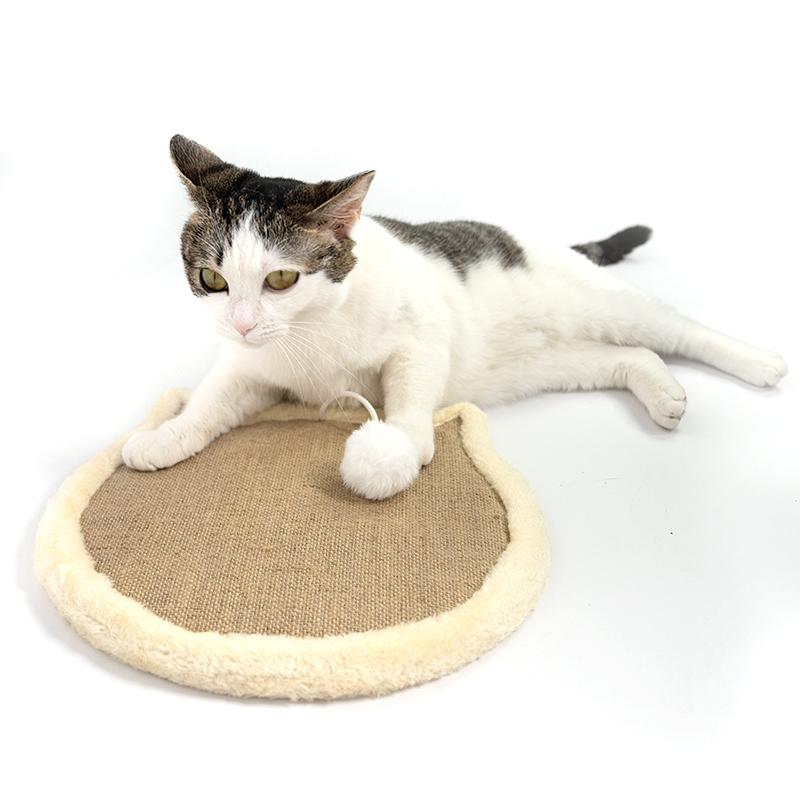 Manufacturer Rectangle Fish Shape Sisal Cat Scratcher Board with Viscose Hook