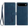 For iPhone 17 Air Case Imprinted Feather PU Leather Wallet Phone Cover with Wrist Strap