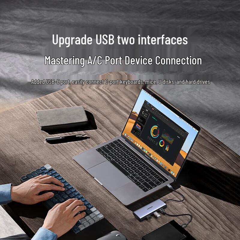 Ugreen 7-в-1 концентратор и док-станция Type-C