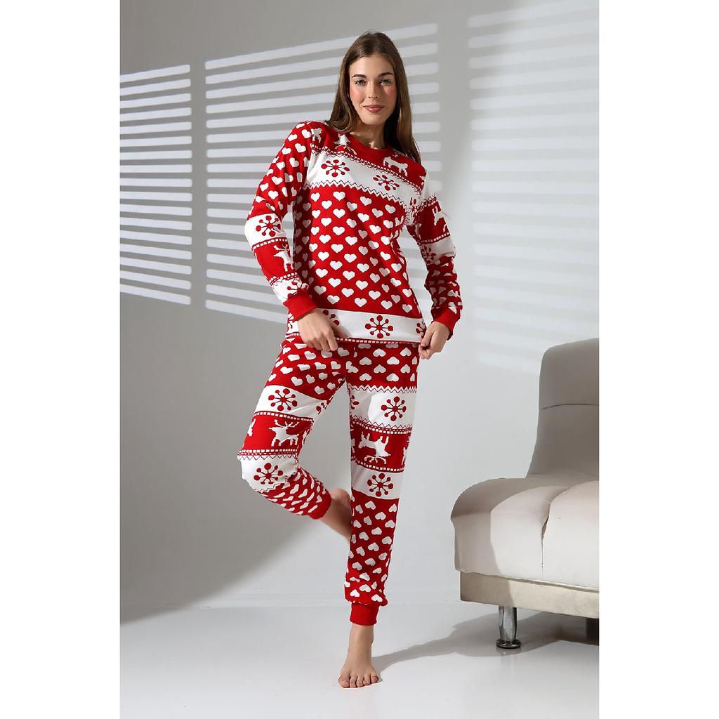 Женская пижама с новогодним узором «Сердце» Vg071