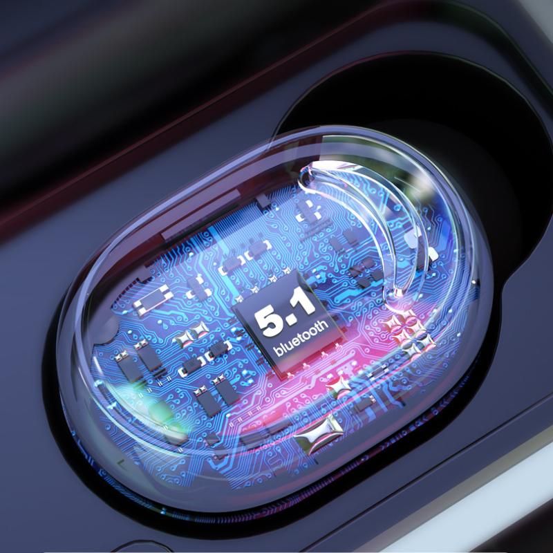 New Wireless Bluetooth Headset TWS Cool Respiratory Light Button Number Showed Earlier Dual Ear 5.1