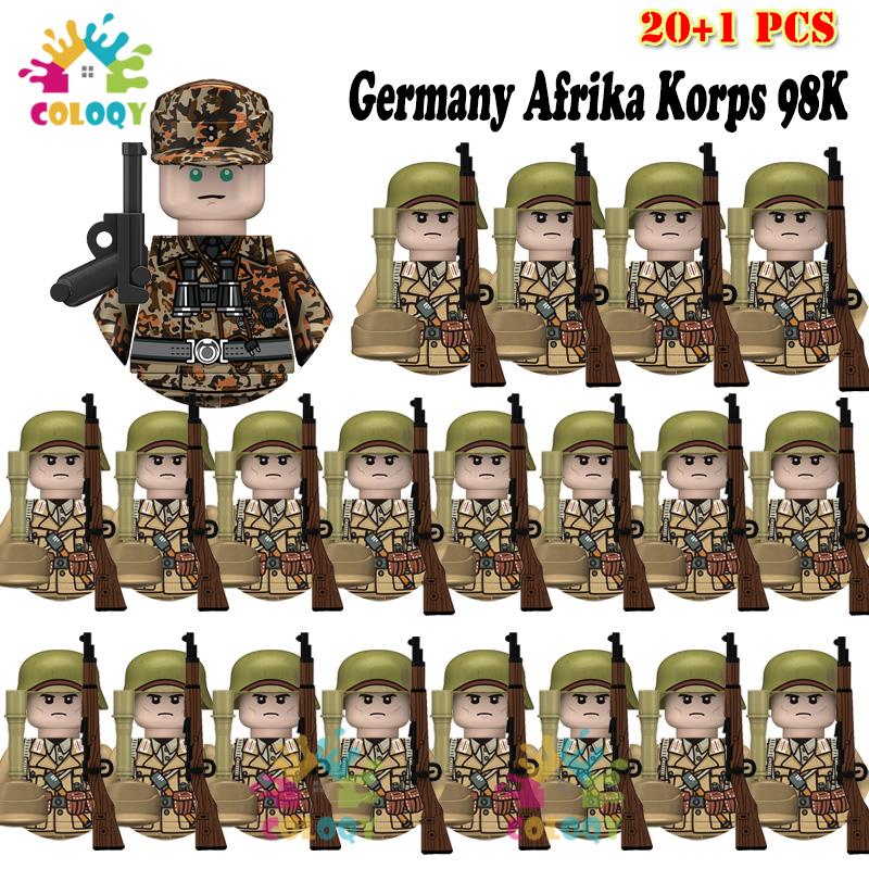 Детские игрушки 21 шт./лот Вторая мировая война N001-N095 Офицеры Солдаты Строительные блоки США Советские Великобритания Мини-фигурки Для детей Дни рождения Подарки