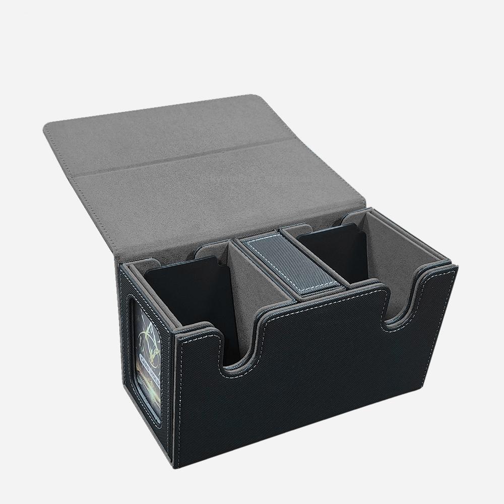 3-in-1 Card Storage Box Magnetic and Removeable Card Case with 2 Commander Display and 1 Dice Tray Holds 200+ for MTG TCG Sports