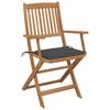 Folding Garden Chairs 6 pcs with Cushions Solid Acacia Wood