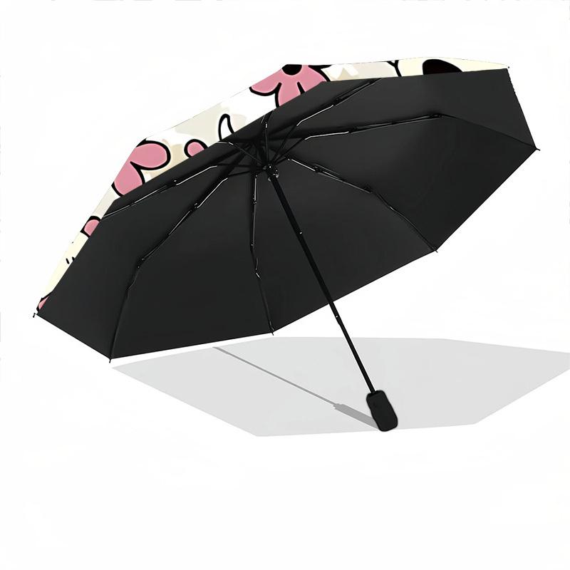 1pc Cow Print Automatic Folding Umbrella, 8-Rib Iron Frame, Casual Outdoor Accessory for Birthday Festival Gifts yy251128103