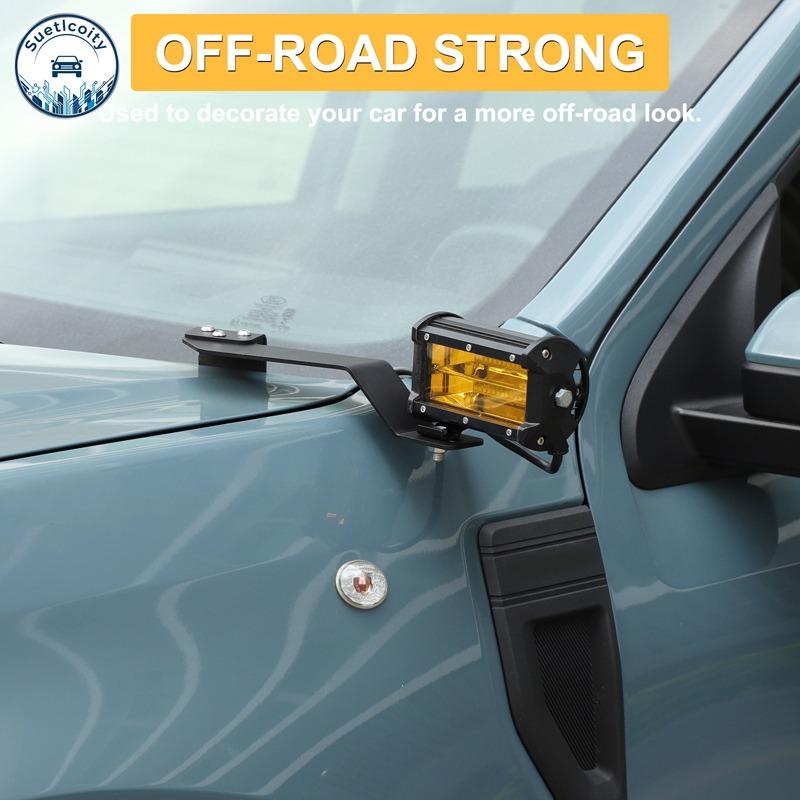 Carbon Steel Black For Ford Maverick -2026 Hood Headlight Bracket Pillar Hood Mount Holder Trim Exterior Accessories