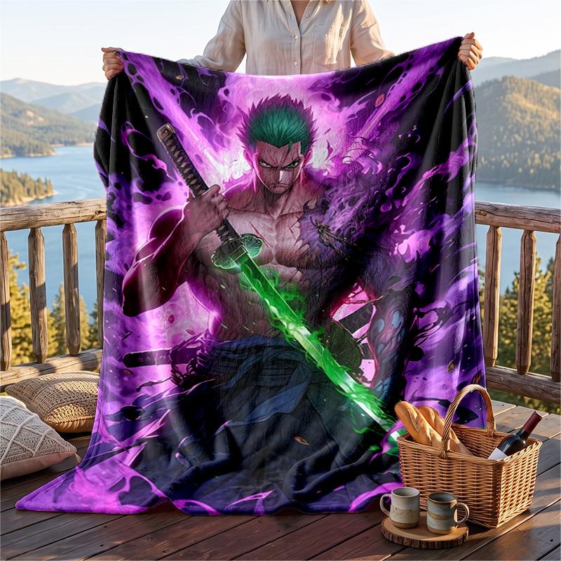 Warm Flannel Blanket One Piece Pattern, Lightweight Comfortable Throw Blanket for Bed Sofa Use
