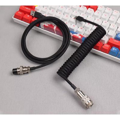 Macaron Metal Type C Механический кабель для клавиатуры USB Пружинный провод Авиатор Настольный компьютер Авиационный разъем 7 цветов