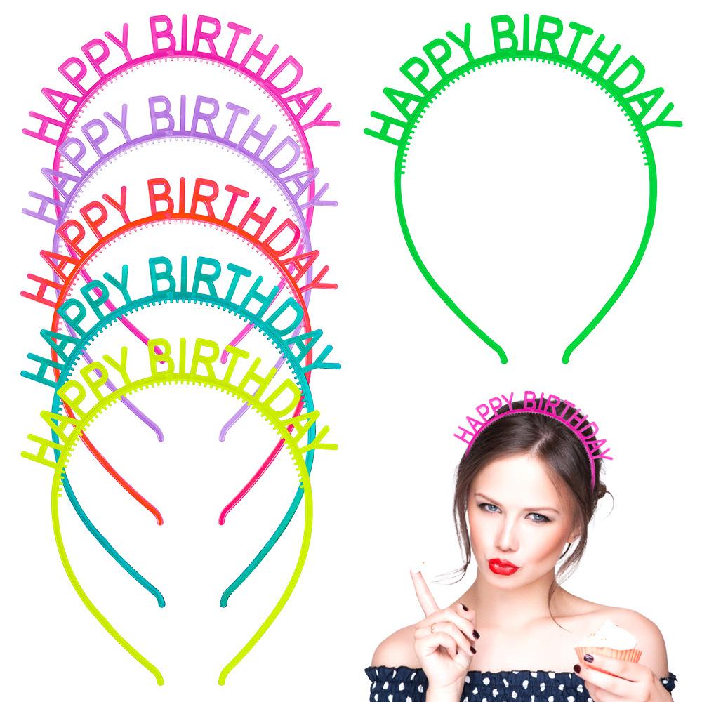 Пять ободков для волос с днем рождения, цветной торт, украшенный, повязка на голову для вечеринки по случаю дня рождения, головной убор в виде шляпы на день рождения.