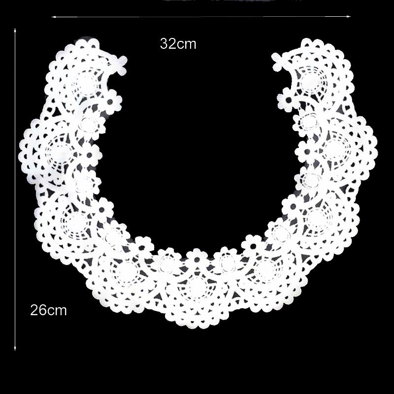 1 шт. DIY вышивка белая кружевная ткань аппликация декольте воротник декоративные аксессуары свадебное платье невесты