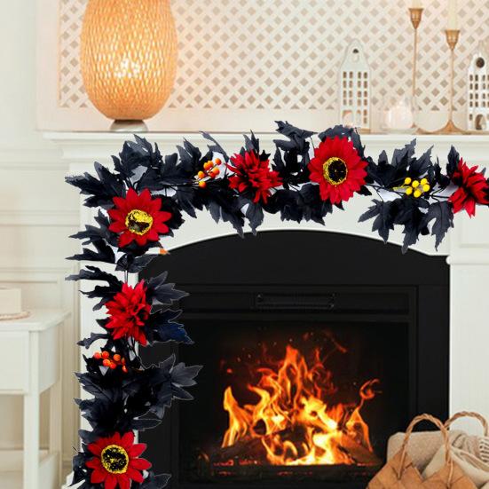 175 см искусственный кленовый лист цветочная гирлянда для дома, сада, дома, улицы, подвесной искусственный плющ, украшение на Хэллоуин, осенний праздник урожая