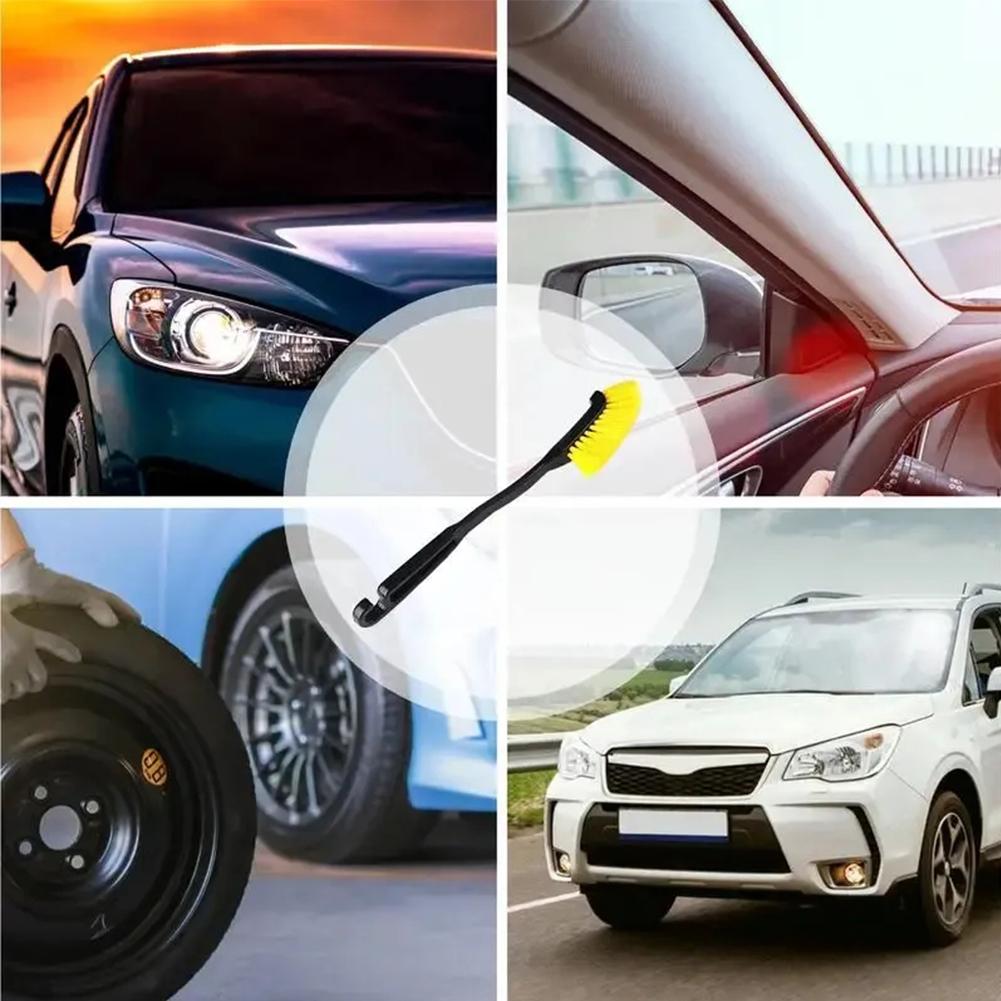 1 шт. Автомобильная щетка Автомобильная щетка с длинной ручкой для ступицы колеса Многофункциональная щетка для чистки автомобиля Удаление интерьера Продукт Локоть Пыль S6k0