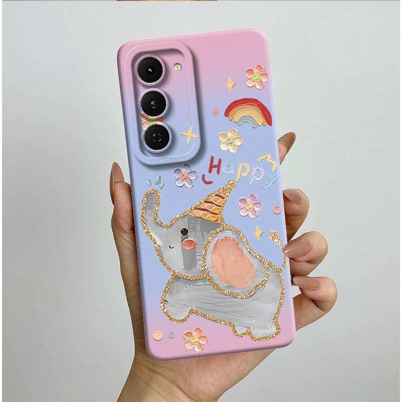Чехол для Tecno Spark 40 Pro 40Pro+ Plus 4G Эстетичный Цветочный Чехол для Телефона Тонкий Жидкий Силикон Защита от Падений Мягкий Чехол